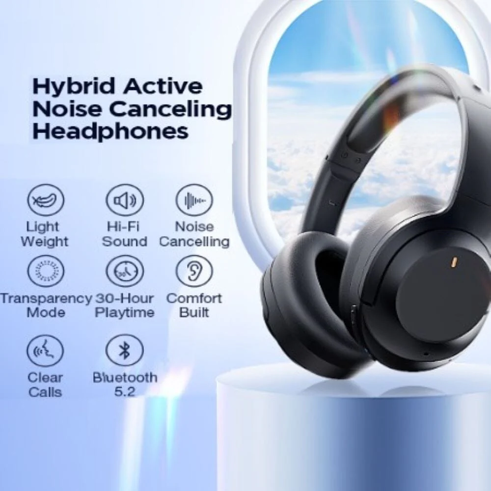 COWIN Active Noise Canceling Headphones, Headband Wireless Bluetooth Headset with ENC Mic, Perfect Bass, BT5.4, Black - Image 2