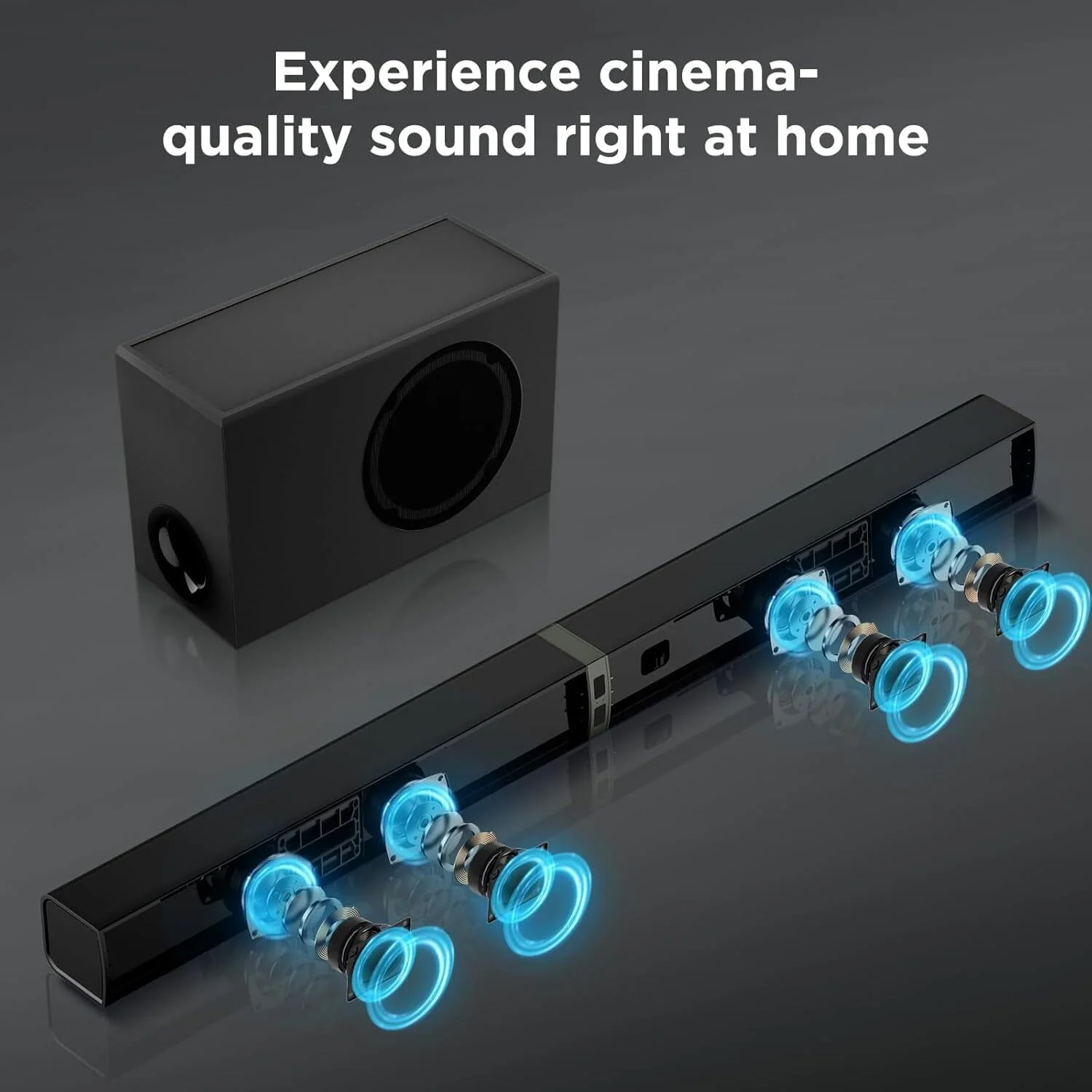 Cowin sound bar for smart TV, 120W sound bar with subwoofer, bluetooth 5.0 soundbar and deep bass, 2 in 1 separable bluetooth soundbar home theater speaker - Image 6